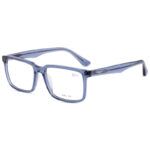 Police VPLN17M 06NA Transparent Blue 54mm Men's Square Eyeglasses