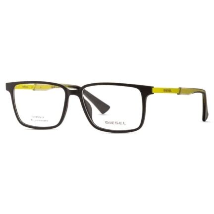 Sale! Diesel Eyeglasses for Men DL5290 | Rectangular Acetate Frame | Black -Yellow color