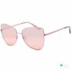 Stylish Women's Butterfly Shaped Sunglasses Metallic Pink Frame, Mirrored Lenses