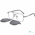 men's metal eyeglasses with clip-on sunglasses