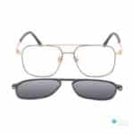 men's metal eyeglasses with clip-on sunglasses