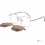 Stylish Square Metal Frame with Clip-On Sunglasses