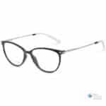 Women's Cat-Eyeglasses Sleek Acetate Frame with thin Metal Arms Shiny Black